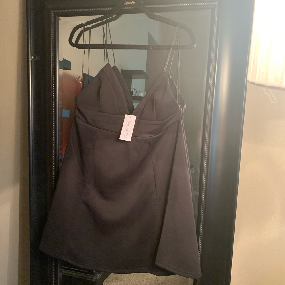 Showpo black mini dress